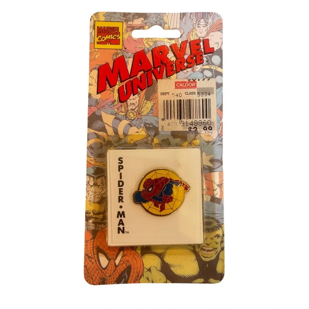 Vintage 1993 Marvel Universe Wolverine Spider-Man Pin Series 1 Set New Sealed